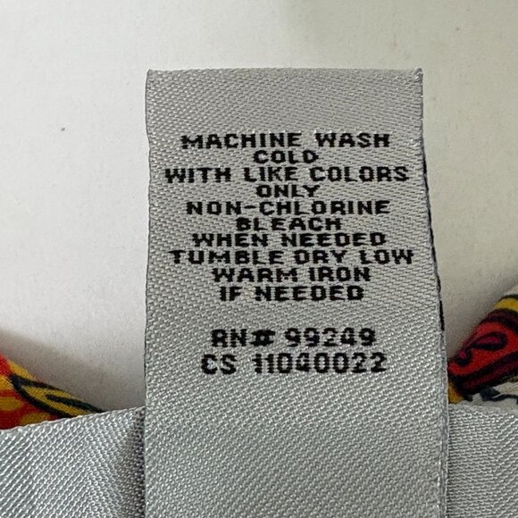 Catherines Button Front Top Size 2X Tan Orange Floral Cotton Roll Tab Sleeve - Picture 5 of 13